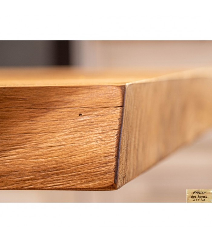 Tavolo consolle legno massello cedro 110x30x85 gambe in ferro stile  industriale